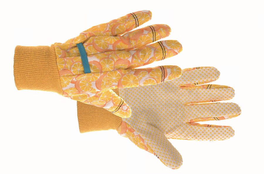 KIXX Handschuh Baumwolle/Vinyl Funky Fruity | gelb 