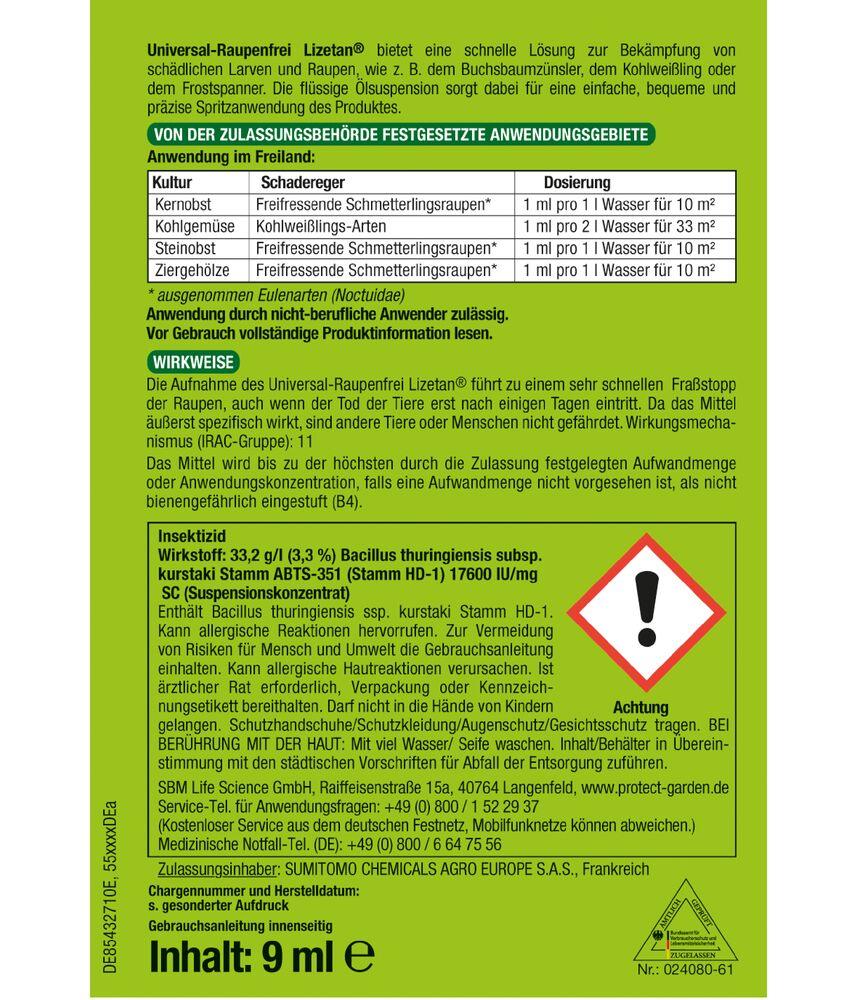 Protect Garden Lizetan Universal Raupenfrei