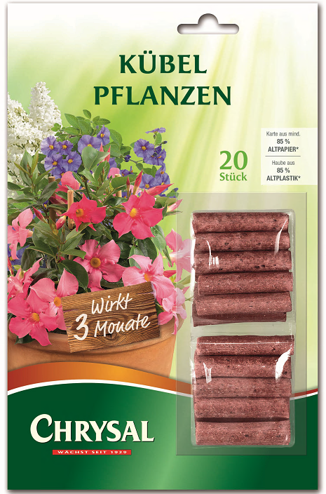 Chrysal Kübelpflanzen Düngestäbchen 10 x 20 Stück